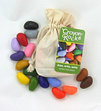 Мелки-камушки восковые Crayon Rocks (Крайон Рокс), набор 16 штук в льняном мешочке